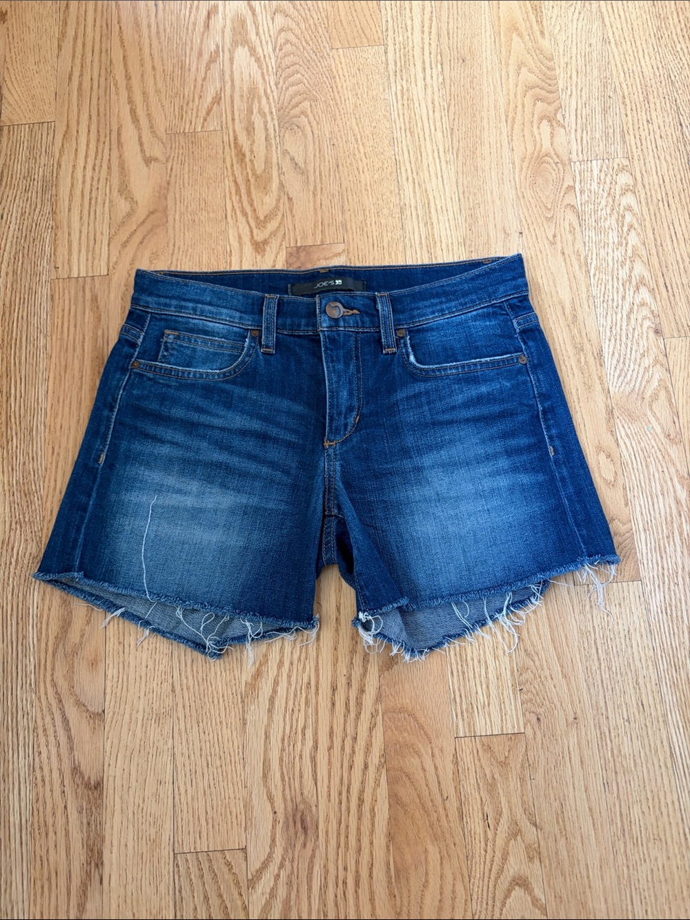 Joe's Jeans Indigo Frayed Hem Denim Shorts